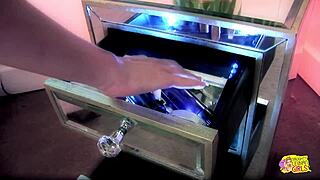 An innocent blonde cutie gets caught masturbating by a luscious vixen with big tits?