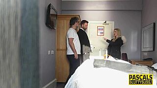 busty blonde submissive gets pussy pounded in hardcore bdsm group