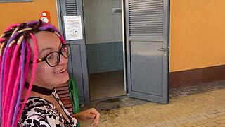 we film a crazy vacation video with hard spanking.