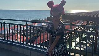 we film a crazy vacation video with hard spanking.