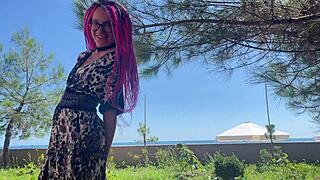 we film a crazy vacation video with hard spanking.