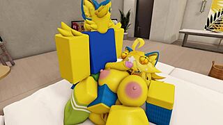 Cute Furry Couple Engages In Intense Fucking With Monster Cocks In Modern Roblox House