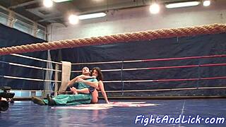 Busty Babe Feels Intense Pleasure Fingering Cute Teen After Wrestling