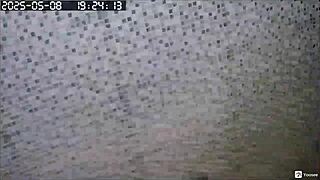 feeling intense arousal watching chubby neighbor shave her huge pussy in bath