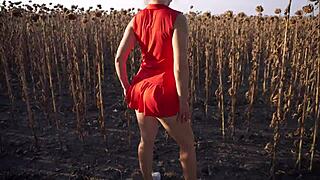 Hot Milf In Short Skirt Teases Her Sexy Thong Ass Outdoors