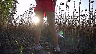 Hot Milf In Short Skirt Teases Her Sexy Thong Ass Outdoors