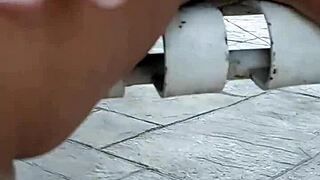 Beruka goes to park horny with sex toy in pussy 😏