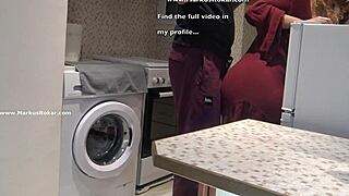 Help, I'm stuck in the washing machine! the silly maid cries