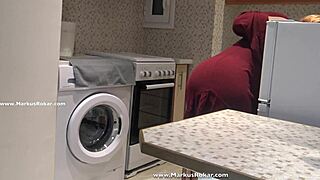 Help, I'm stuck in the washing machine! the silly maid cries