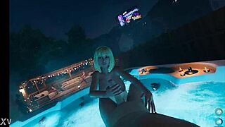 'Do you want to cum on my huge natural tits?' Brittney asks at the party