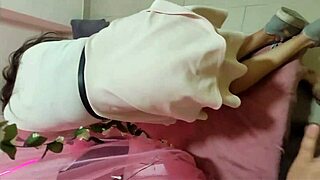 Colombian Latina Roommate Embraces After Drinks In Dorm Bedroom