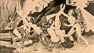 fun vintage halloween event with antique retro halloween costumes and props