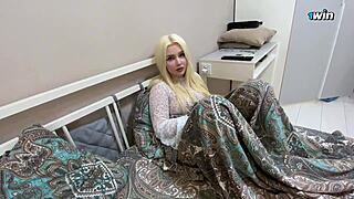 Chubby 18 year old blonde intensely loves sex and gets cum in pussy