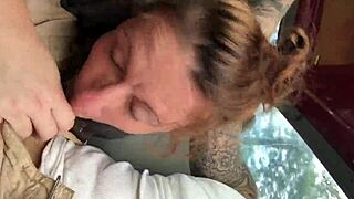 Watch this slut sucking that big cock?