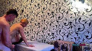 sexy blonde left alone with perverted guy unleashes hidden desires in intimate encounter