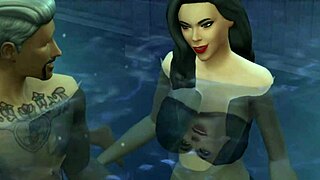 Ajay is fucking the cheerleading squad poolside in Sims 4! 😏💦