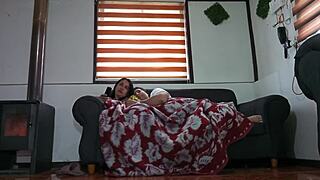 i watch a movie with my stepmother and we start fucking hard