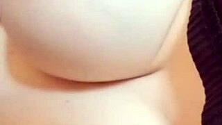 Excited whore with huge nipples teases while pregnant, nipples hard and huge