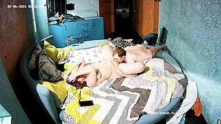 Big white MILF babe massage & petting friend in homemade voyeur scene.