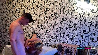 sexy blonde left alone with perverted guy unleashes hidden desires in intimate encounter