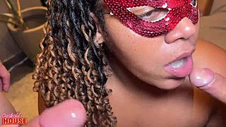 Husband prepares surprise threesome for chubby wife with big assets