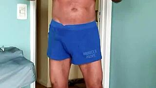 pervy papifachero loves his soft cotton muscle shorts around the house 😍