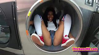 Laundering filthy mind in interracial pov fucking