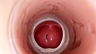 Camera inside deep pussy captures huge ejaculation of sperm?