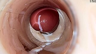 Camera inside deep pussy captures huge ejaculation of sperm?