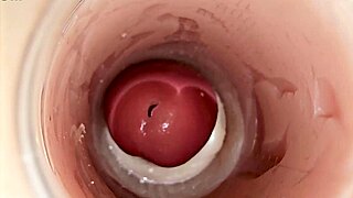 Camera inside deep pussy captures huge ejaculation of sperm?
