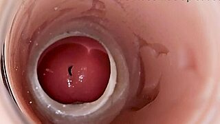 Camera inside deep pussy captures huge ejaculation of sperm?
