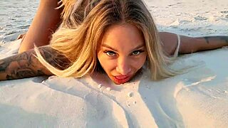 Monika Fox Poses Naked On Beach