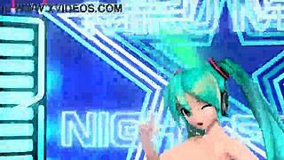 hatsune miku in night fever project diva nude mod, fully nude