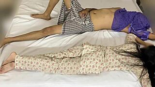 mother-in-law and i slept on the bed together and fucked all night