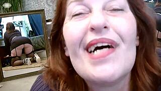 321 TEASING DIRTY MOUTHED DAWNSKYE1962 IN FISHNET THIGH HIGHS AND HEELS IN FRONT OF MIRRORS