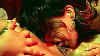 Two big-ass girls and one guy perform a bisexual threesome with licking, spanking, and toys on webcam.