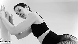 i tease my ass and feet in fishnet tights