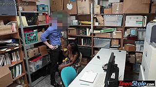 big boobed ebony teen thief gets caught fucking on cctv