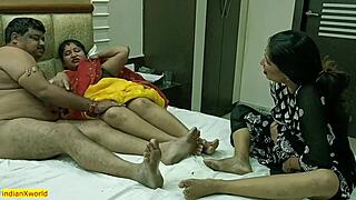 middle aged husband struggles with erection while hot wife enjoys desi erotic sex