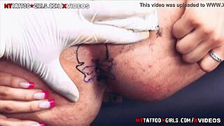 Amina Sky Getting An Extreme Asshole Tattoo