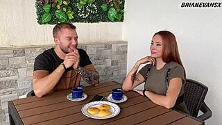 redhead pierced breasts coffee big ass pink pussy blowjob