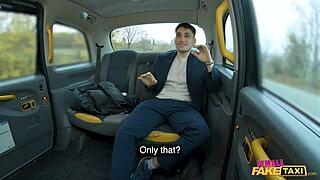 Female fake taxi offers discount and fuck if you get your dick hard in backseat