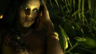 Brunette Bollywood Oriental Cougar Dances Nude Striptease Teasing Undressing Clothes Ripped