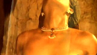 Brunette Bollywood Oriental Cougar Dances Nude Striptease Teasing Undressing Clothes Ripped