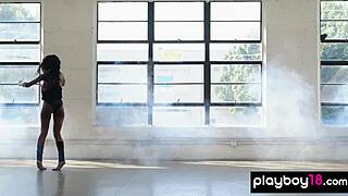 I feel sexy stripping as skinny ebony ballerina jahla pope