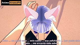 Cat girl enjoys rich fucking on beach