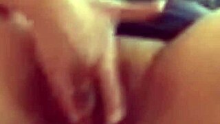 Amateur milf has loud solo orgasm fingering wet pussy passionately