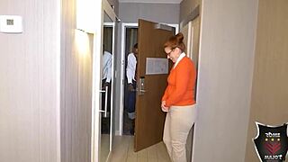 Nerdy ginger Reign loved anal facial with big black cock