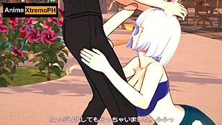 Cat girl enjoys rich fucking on beach