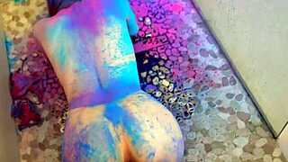 exciting shower sex with color splash, pov blowjob in athens